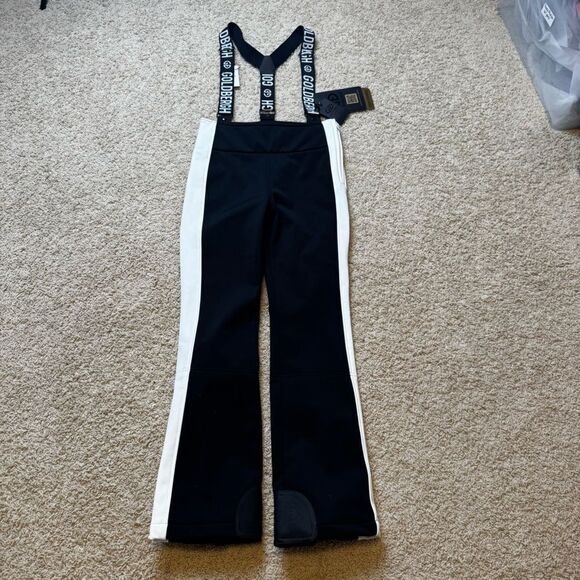 GOLDBERGH WOMEN'S HIGH END SALOPETTE SKI PANTS SKI BIBS BLACK NWT 10 RETRO - Picture 7 of 8